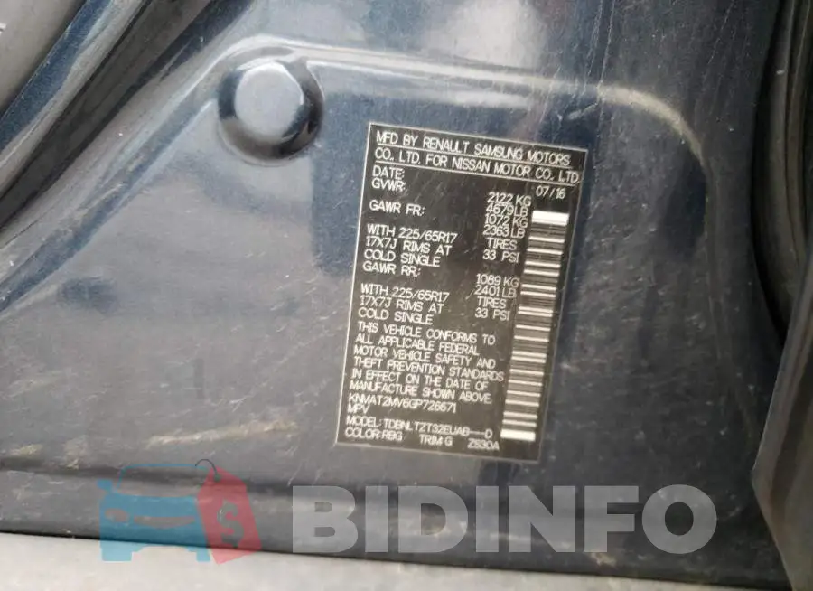 KNMAT2MV6GP726671 Photo# 13