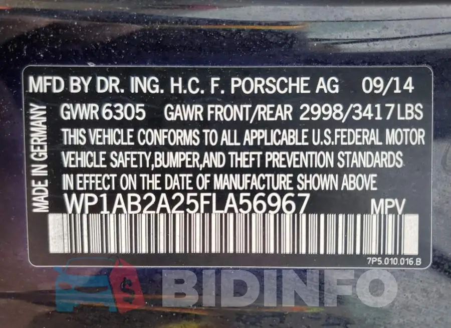 WP1AB2A25FLA56967 Photo# 13