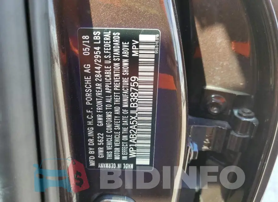 WP1AB2A5XJLB38759 Photo# 13