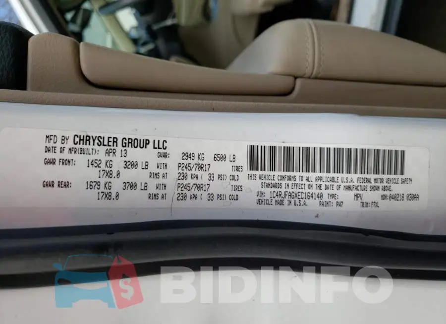 1C4RJFAGXEC164140 Photo# 14