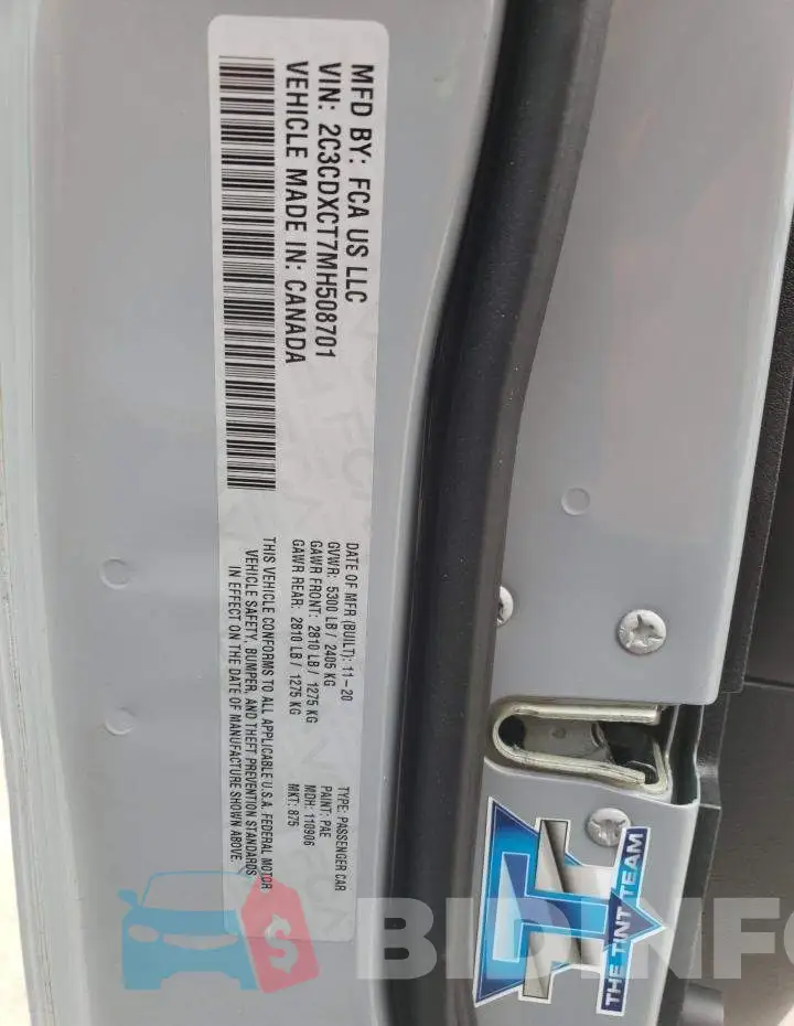 2C3CDXCT7MH508701 Photo# 12