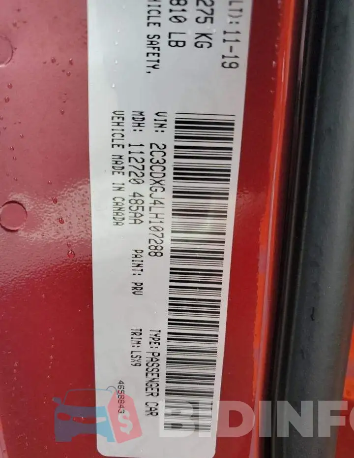 2C3CDXGJ4LH107288 Photo# 12