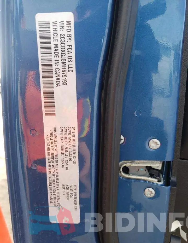 2C3CDXGJ5MH679195 Photo# 12