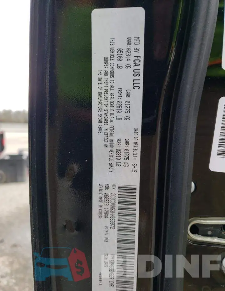 2C3CDXHG3FH869972 Photo# 12