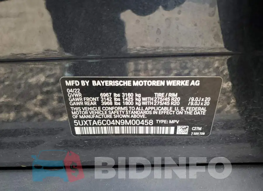 5UXTA6C04N9M00458 Photo# 13