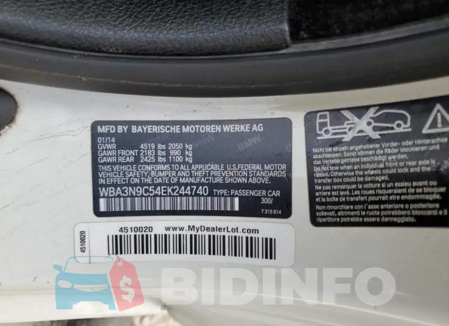 WBA3N9C54EK244740 Photo# 12
