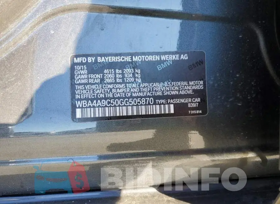 WBA4A9C50GG505870 Photo# 10