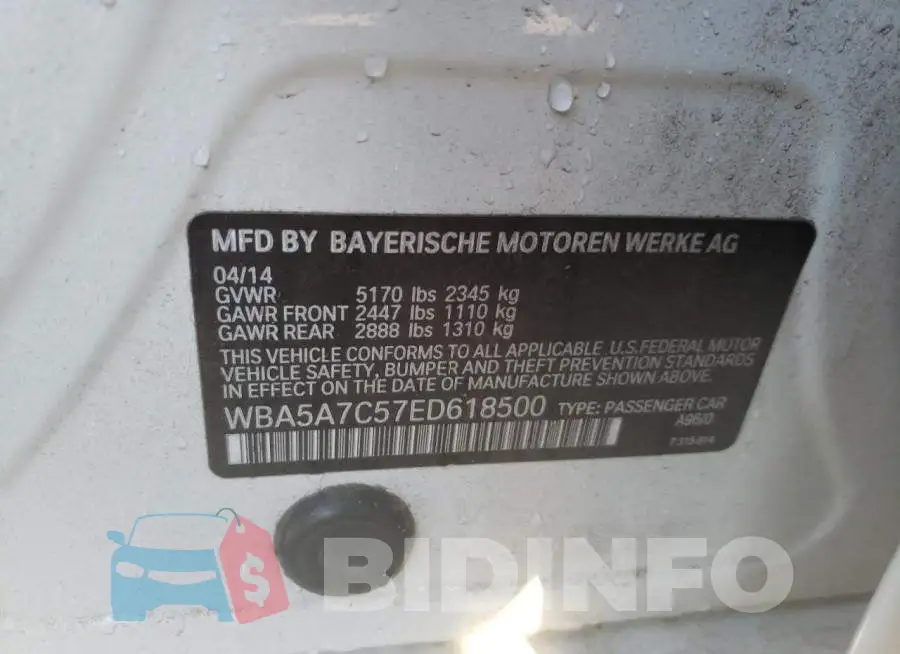 WBA5A7C57ED618500 Photo# 12