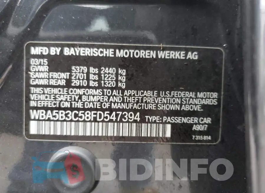 WBA5B3C58FD547394 Photo# 12
