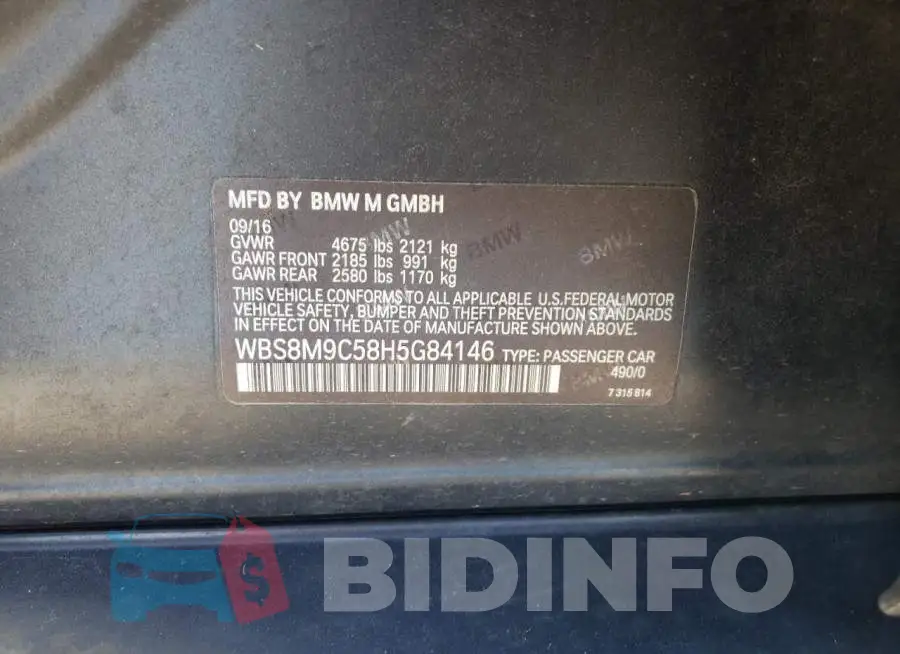 WBS8M9C58H5G84146 Photo# 12