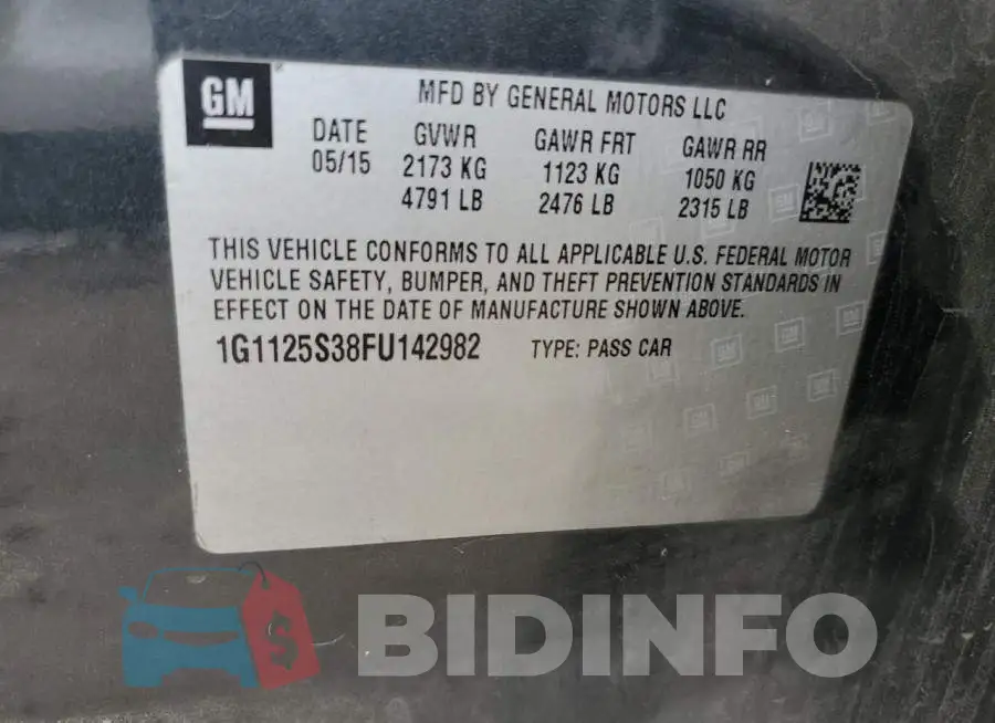 1G1125S38FU142982 Photo# 10