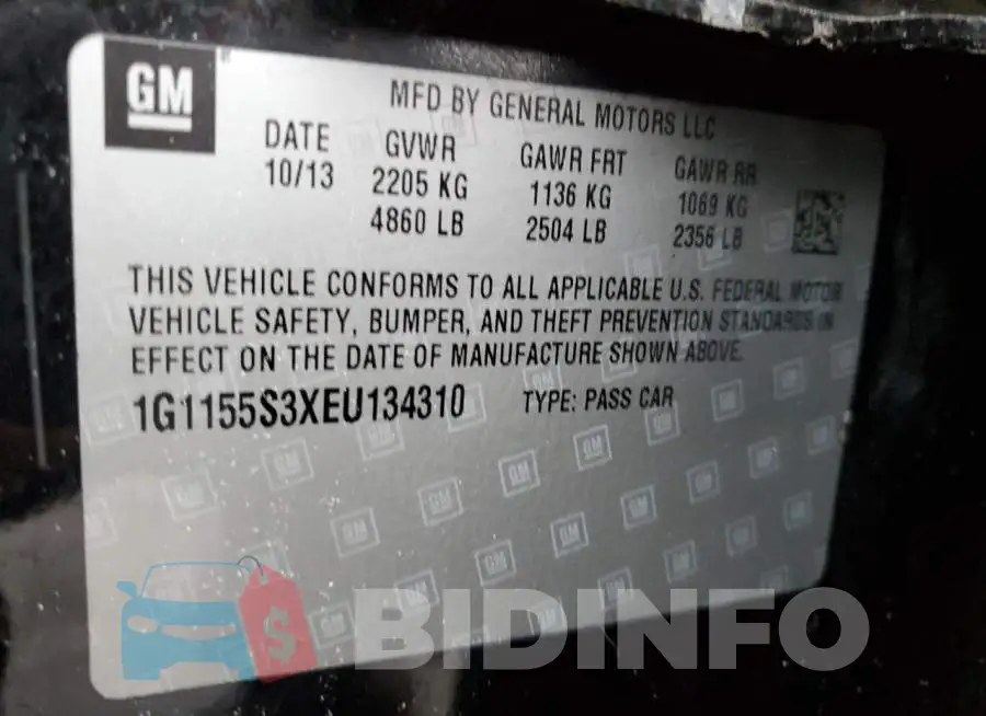 1G1155S3XEU134310 Photo# 12