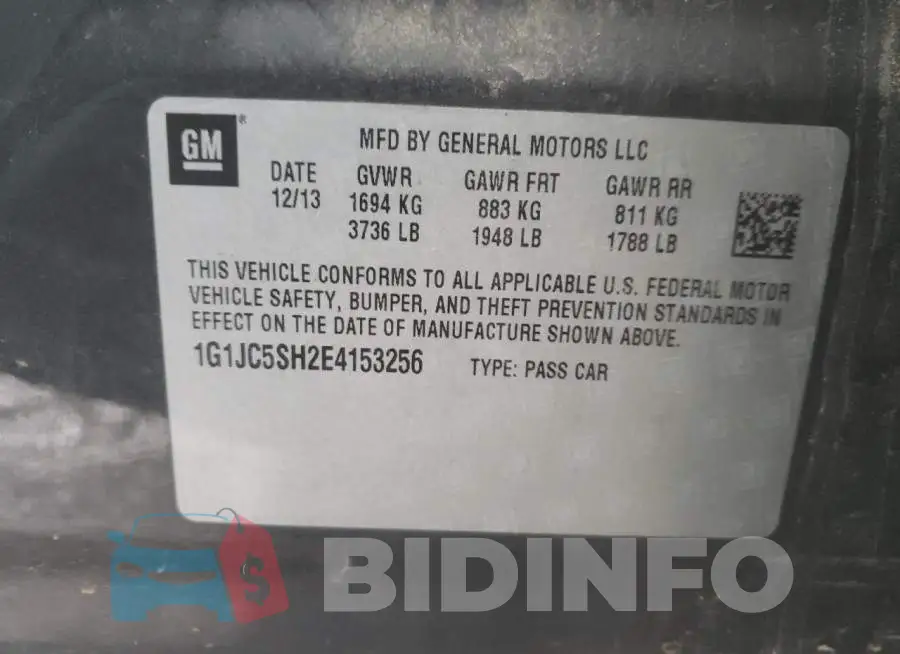 1G1JC5SH2E4153256 Photo# 12