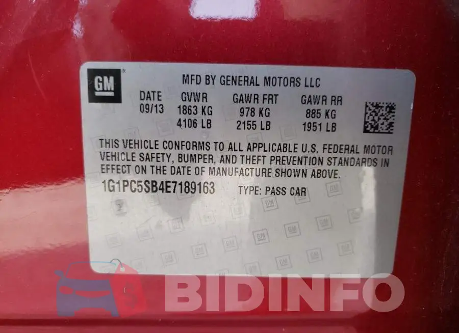 1G1PC5SB4E7189163 Photo# 12