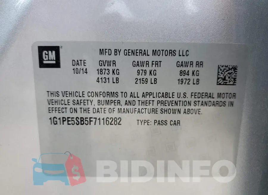 1G1PE5SB5F7116282 Photo# 12