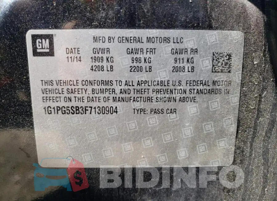 1G1PG5SB3F7130904 Photo# 12