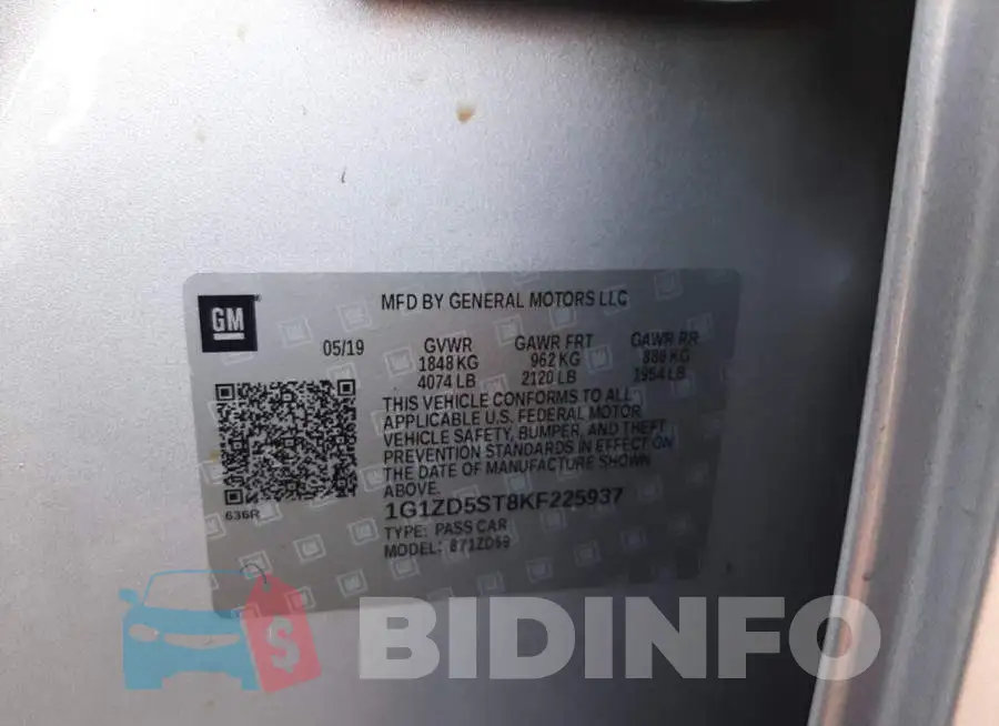 1G1ZD5ST8KF225937 Photo# 12