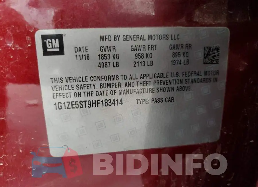 1G1ZE5ST9HF183414 Photo# 12