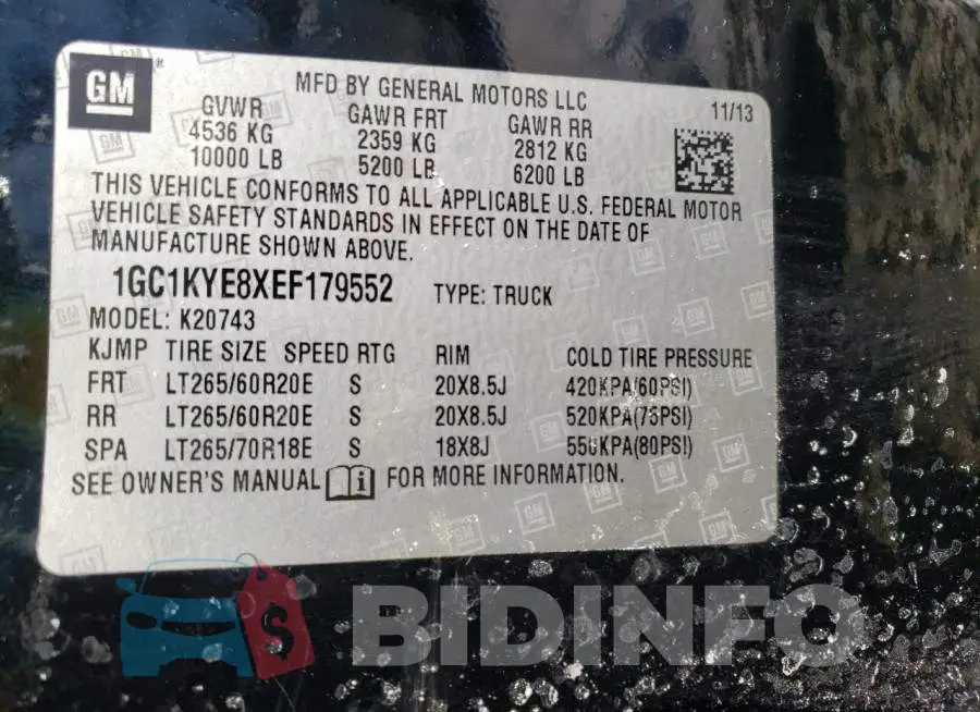 1GC1KYE8XEF179552 Photo# 12