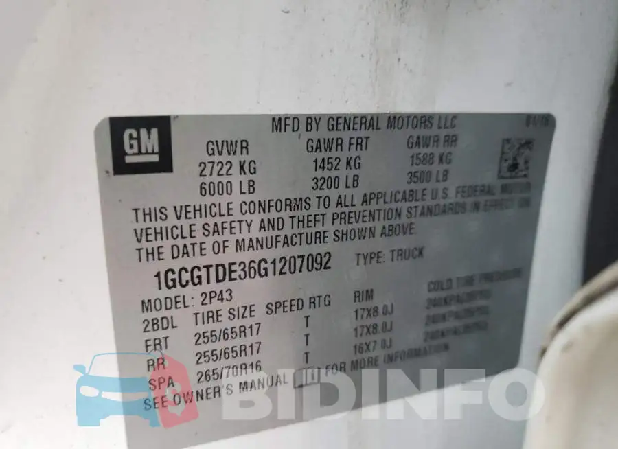 1GCGTDE36G1207092 Photo# 12