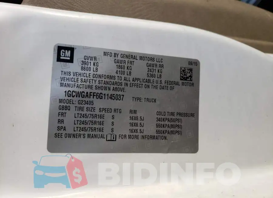1GCWGAFF6G1145037 Photo# 13