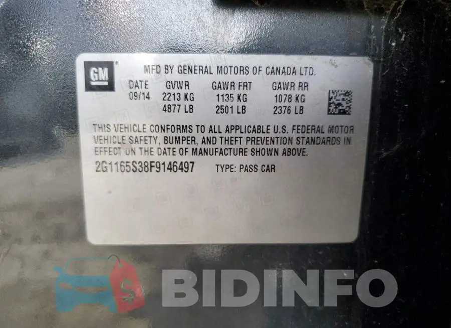 2G1165S38F9146497 Photo# 12