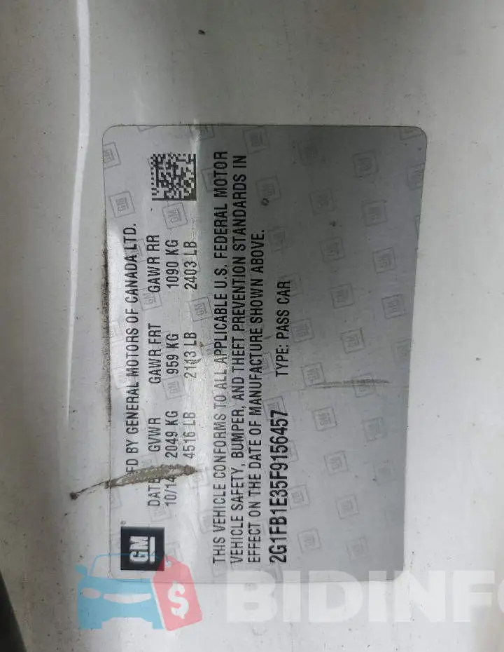 2G1FB1E35F9156457 Photo# 12
