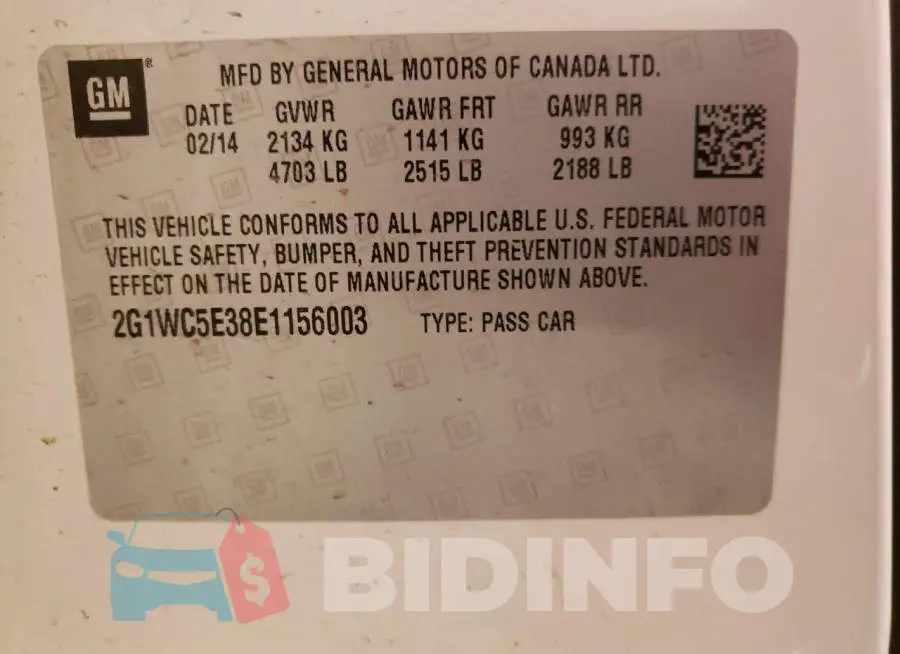 2G1WC5E38E1156003 Photo# 13