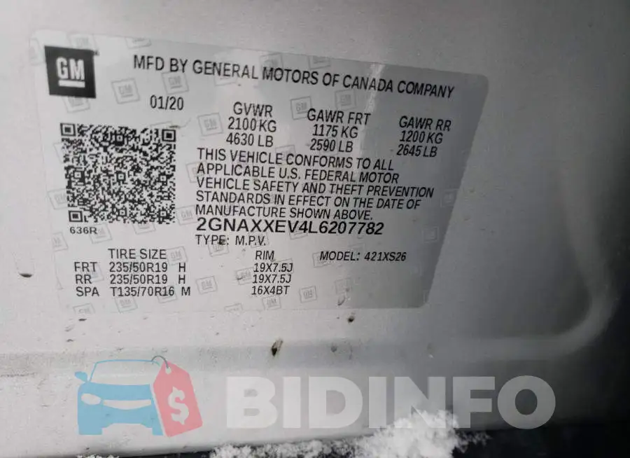 2GNAXXEV4L6207782 Photo# 13