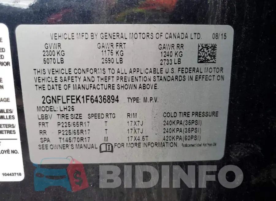 2GNFLFEK1F6436894 Photo# 13