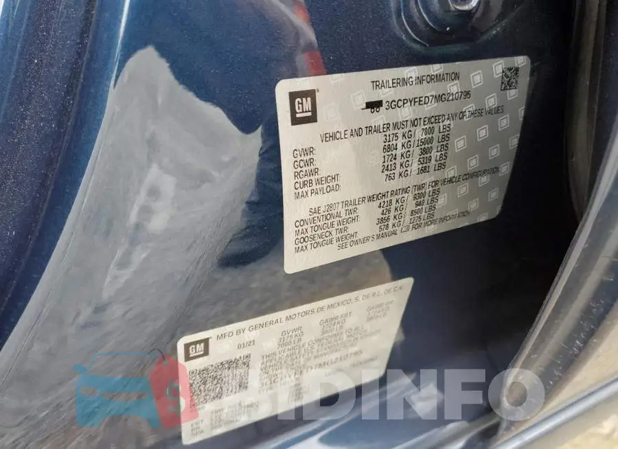 3GCPYFED7MG210795 Photo# 12