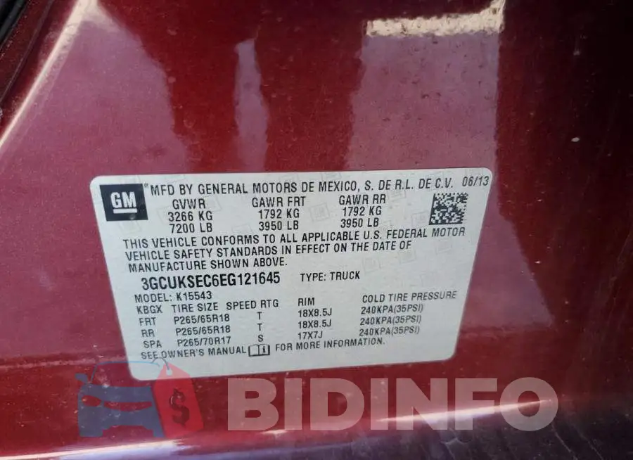 3GCUKSEC6EG121645 Photo# 12