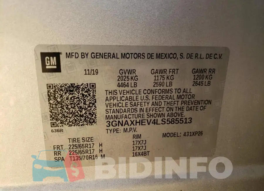 3GNAXHEV4LS585513 Photo# 13