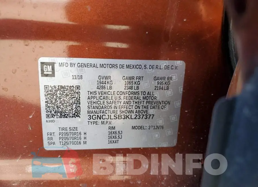 3GNCJLSB3KL237377 Photo# 10