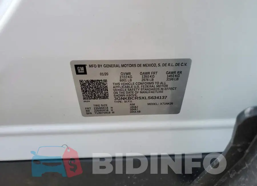 3GNKBCRSXLS634137 Photo# 13