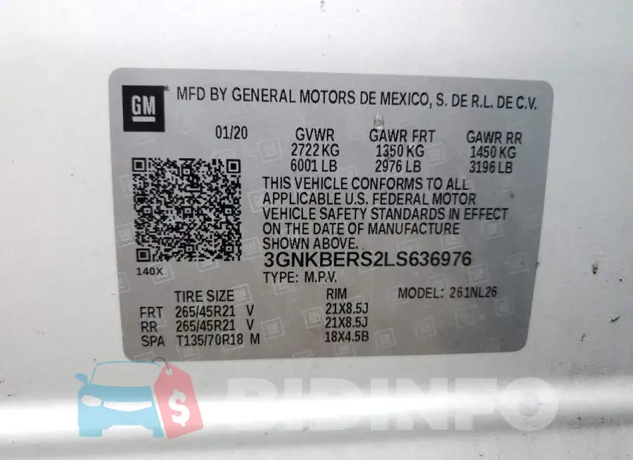 3GNKBERS2LS636976 Photo# 14