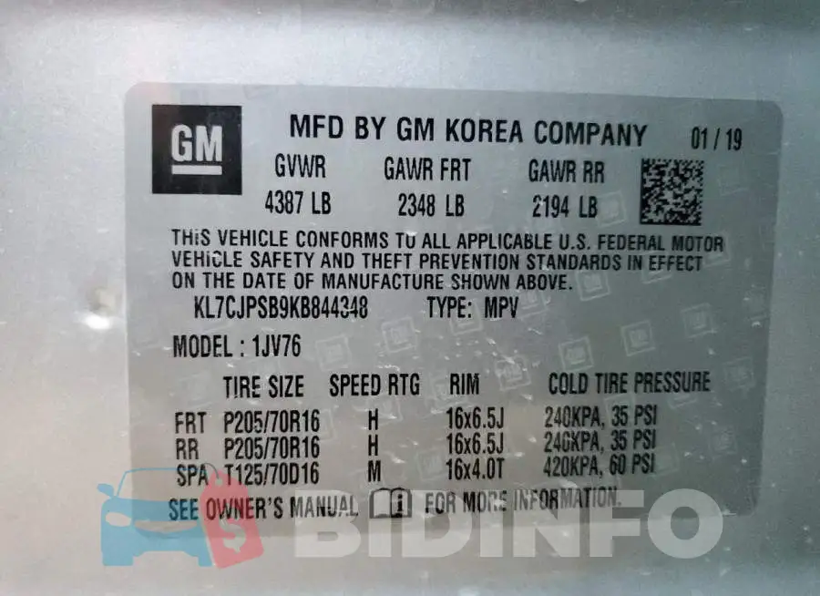 KL7CJPSB9KB844348 Photo# 13