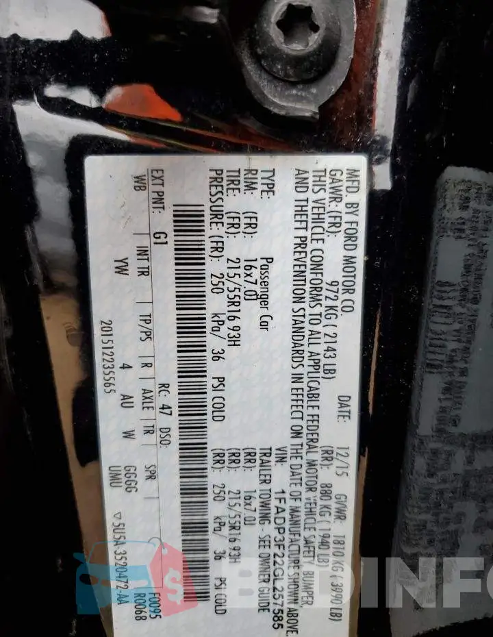 1FADP3F22GL257585 Photo# 12