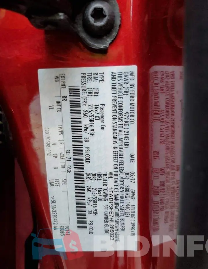 1FADP3FE7HL285023 Photo# 12