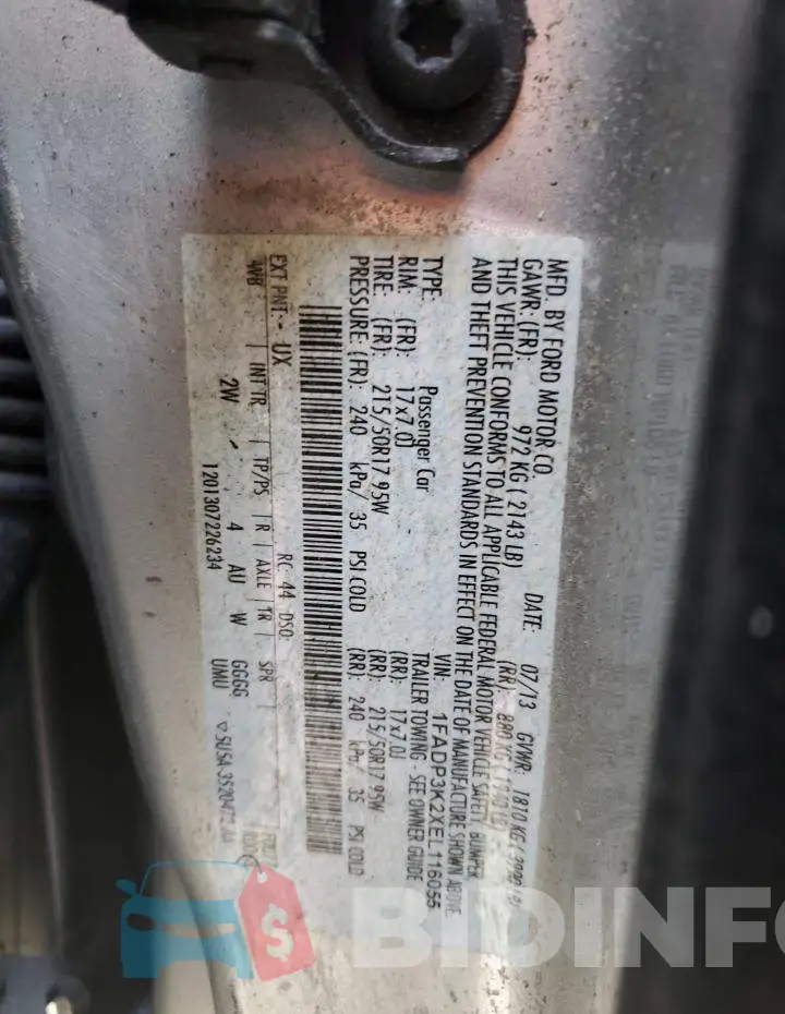 1FADP3K2XEL116055 Photo# 12
