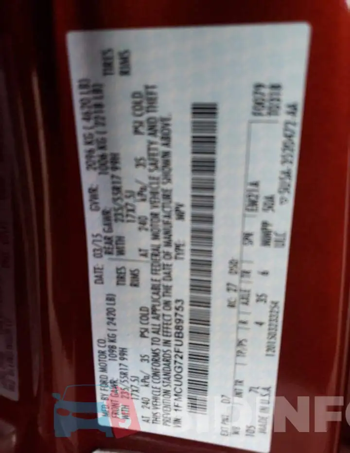 1FMCU0G72FUB89753 Photo# 12