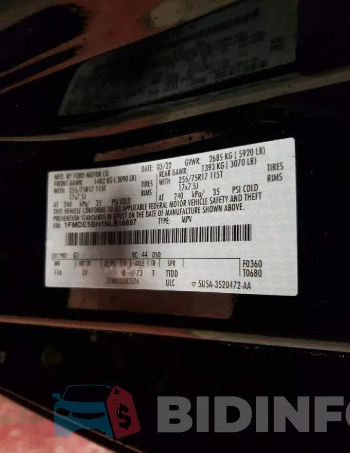 1FMDE5BH1NLB16697 Photo# 13