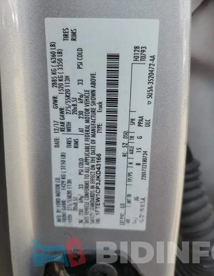 1FTEW1CP3JKD43166 Photo# 10