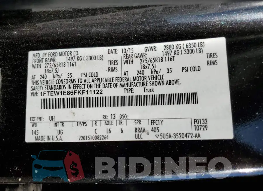 1FTEW1E86FKF11122 Photo# 10