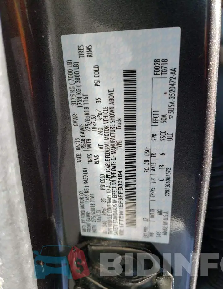 1FTEW1EF9FFB83184 Photo# 12