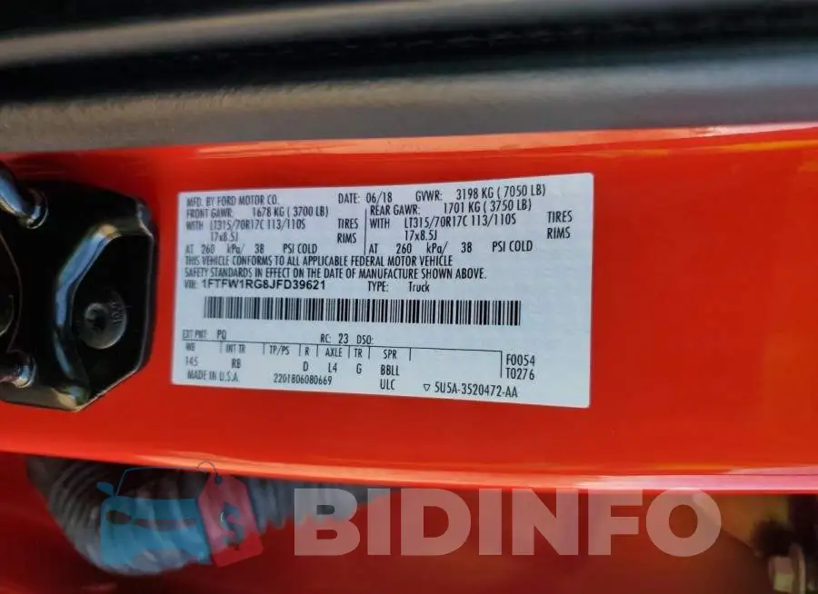 1FTFW1RG8JFD39621 Photo# 12