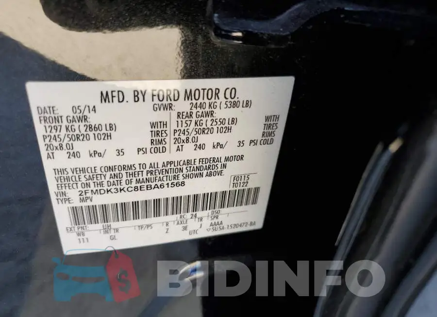 2FMDK3KC8EBA61568 Photo# 13