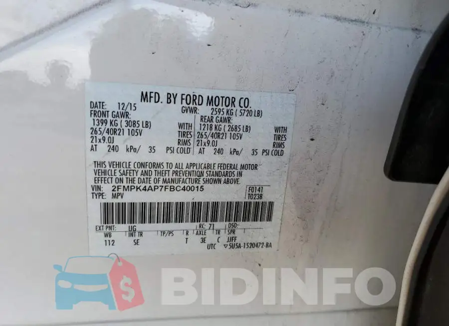 2FMPK4AP7FBC40015 Photo# 13