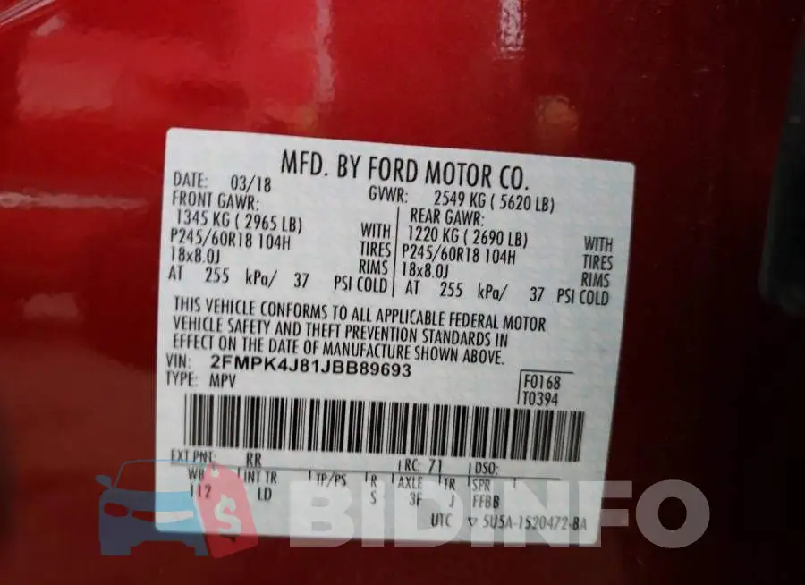 2FMPK4J81JBB89693 Photo# 10