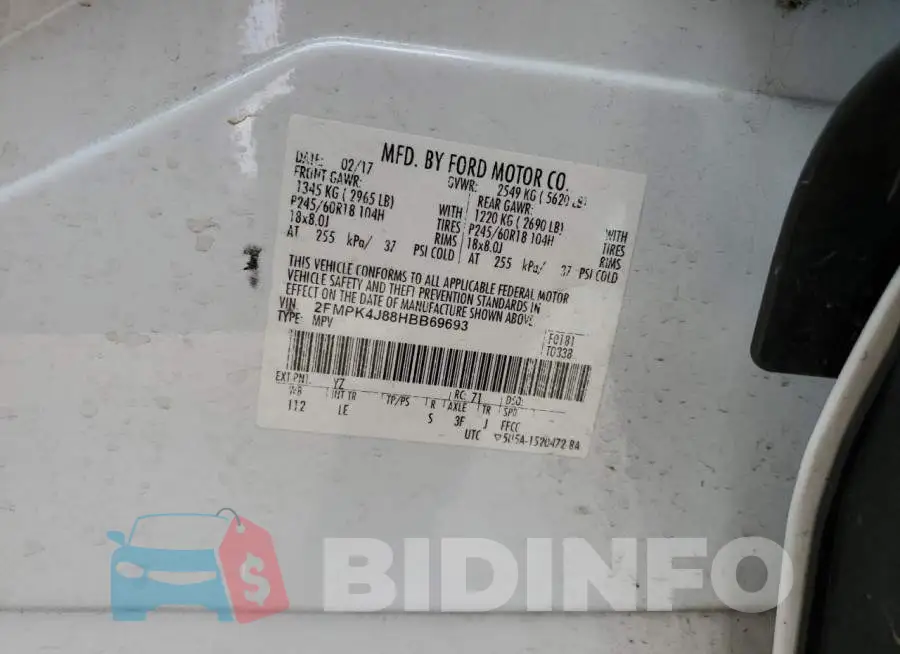 2FMPK4J88HBB69693 Photo# 13